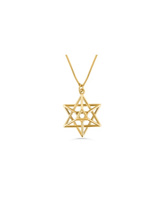 שרשרת מגן דוד תלת מימדית זהב כפול, מתנות חתונה יהודיות, ישראלית